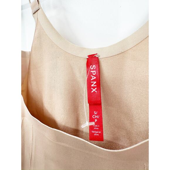 SPANX Sculpt OnCore Open-Bust Mid-Thigh Shapewear Nude Bodysuit Size Small - Picture 6 of 6